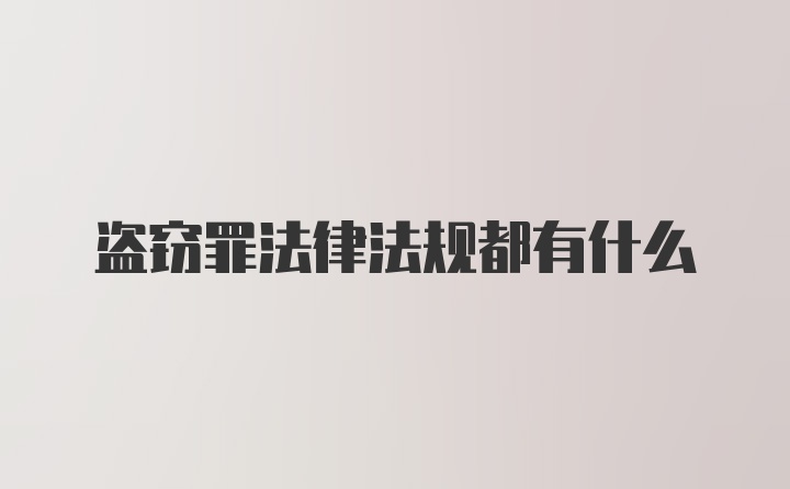 盗窃罪法律法规都有什么