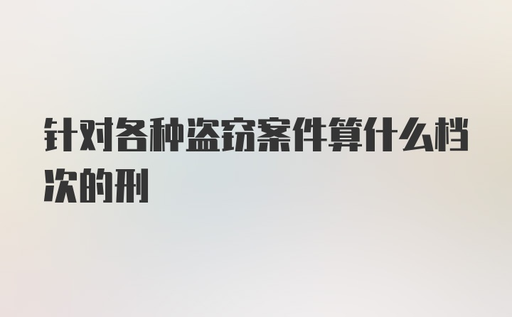 针对各种盗窃案件算什么档次的刑