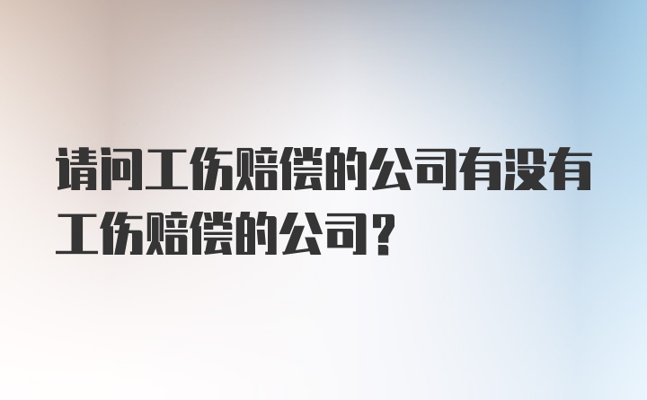 请问工伤赔偿的公司有没有工伤赔偿的公司？