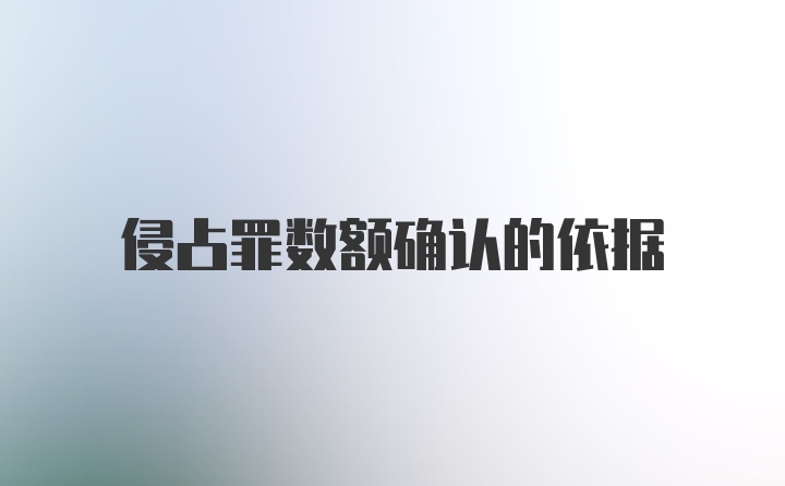 侵占罪数额确认的依据