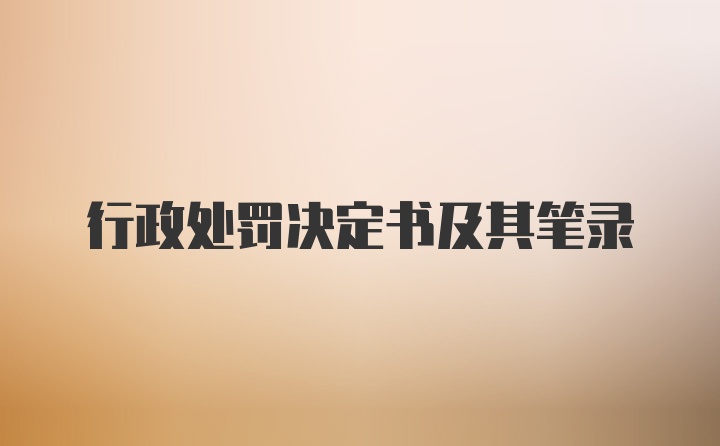 行政处罚决定书及其笔录