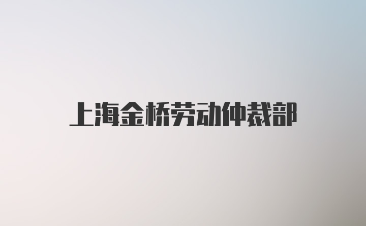 上海金桥劳动仲裁部