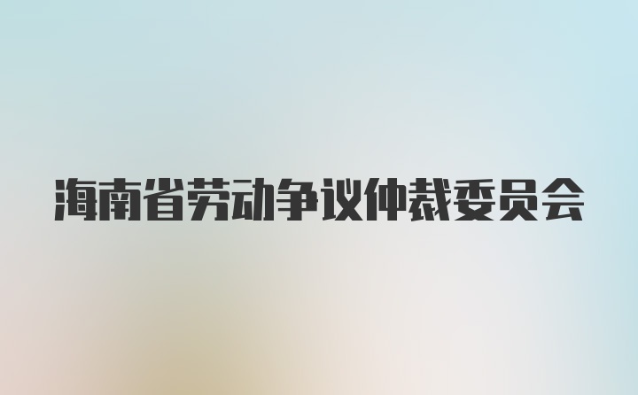 海南省劳动争议仲裁委员会