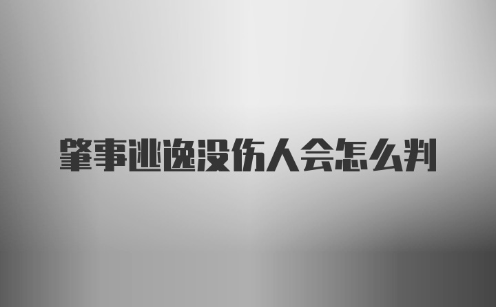 肇事逃逸没伤人会怎么判