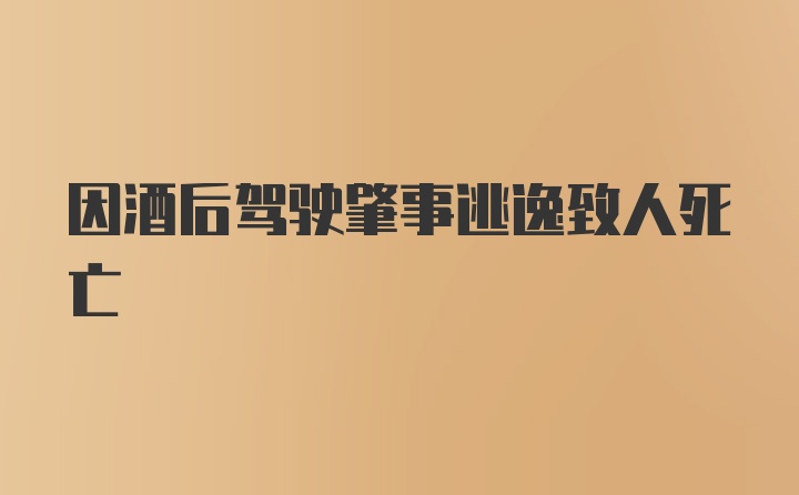 因酒后驾驶肇事逃逸致人死亡