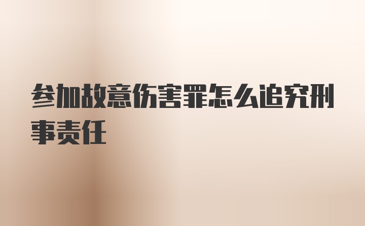 参加故意伤害罪怎么追究刑事责任