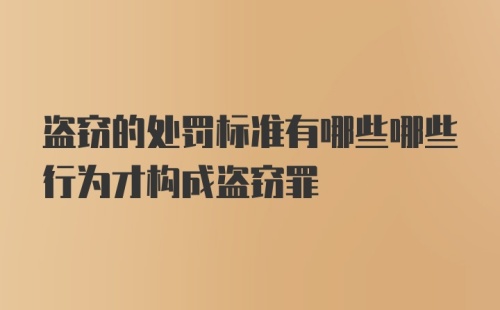 盗窃的处罚标准有哪些哪些行为才构成盗窃罪