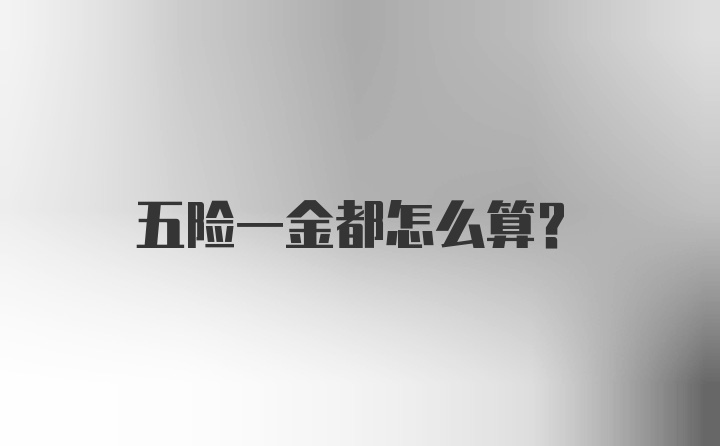 五险一金都怎么算？