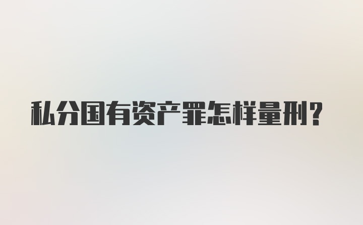 私分国有资产罪怎样量刑？