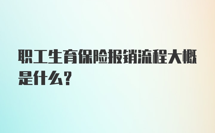 职工生育保险报销流程大概是什么？