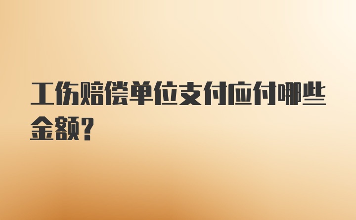 工伤赔偿单位支付应付哪些金额？