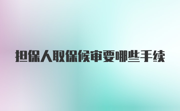 担保人取保候审要哪些手续