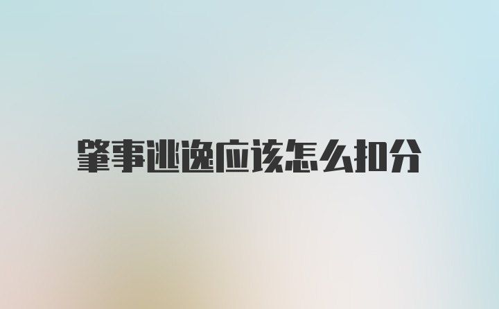 肇事逃逸应该怎么扣分