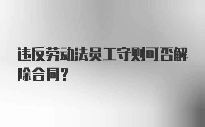 违反劳动法员工守则可否解除合同?