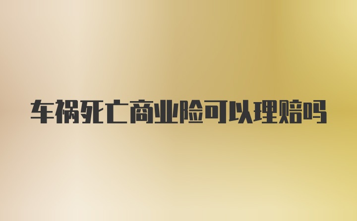 车祸死亡商业险可以理赔吗