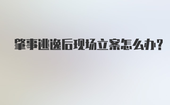 肇事逃逸后现场立案怎么办？