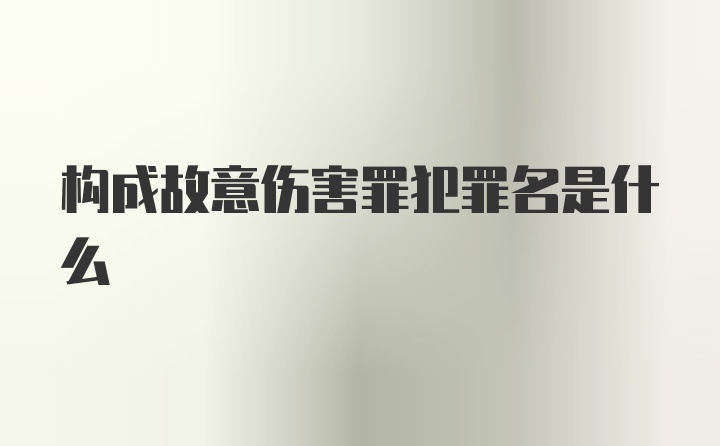 构成故意伤害罪犯罪名是什么