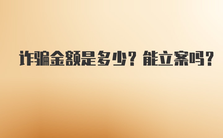 诈骗金额是多少？能立案吗？