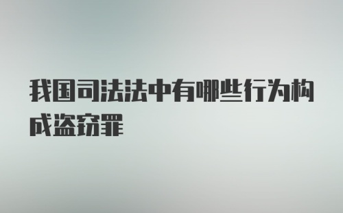 我国司法法中有哪些行为构成盗窃罪