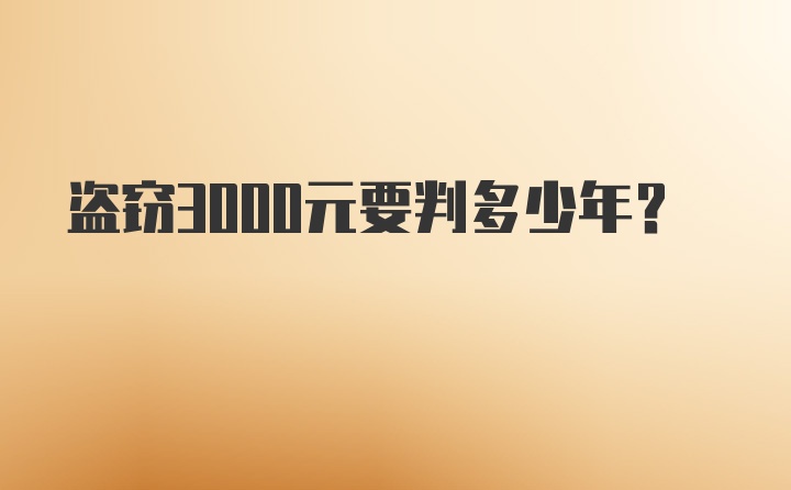 盗窃3000元要判多少年？