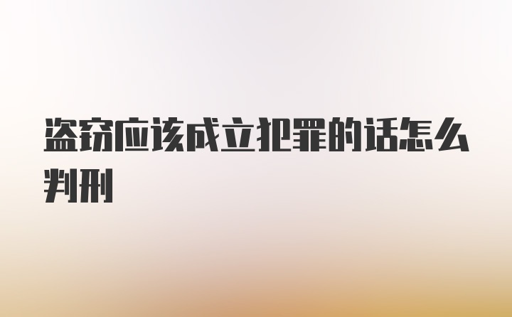 盗窃应该成立犯罪的话怎么判刑