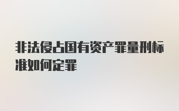 非法侵占国有资产罪量刑标准如何定罪