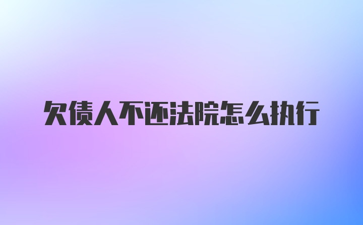 欠债人不还法院怎么执行