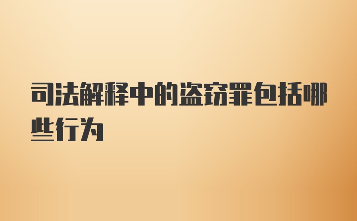 司法解释中的盗窃罪包括哪些行为