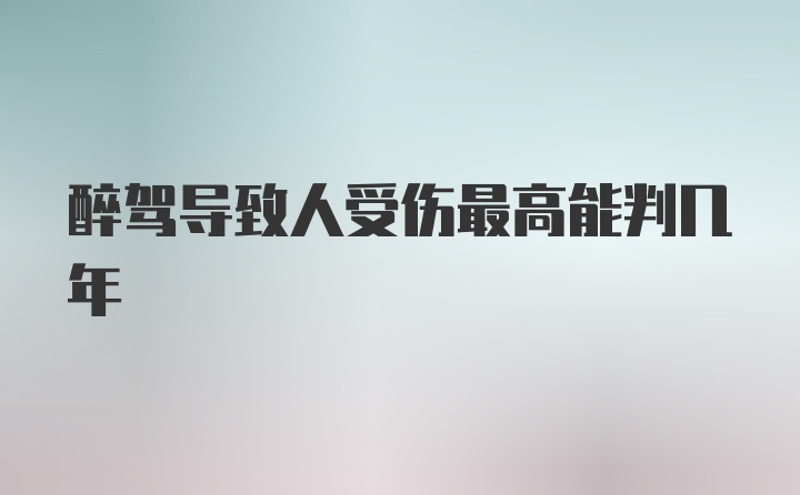 醉驾导致人受伤最高能判几年