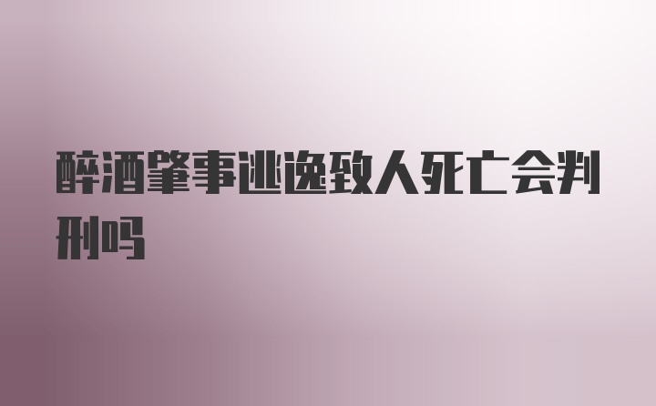 醉酒肇事逃逸致人死亡会判刑吗