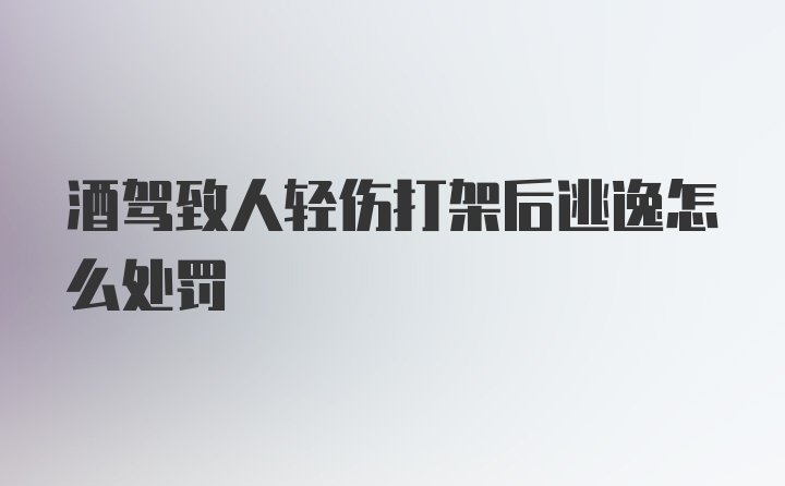 酒驾致人轻伤打架后逃逸怎么处罚