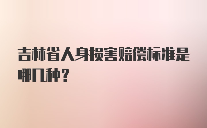 吉林省人身损害赔偿标准是哪几种?