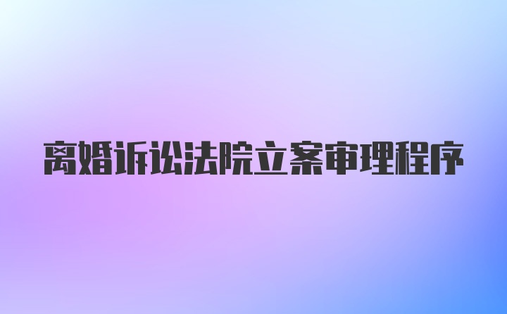 离婚诉讼法院立案审理程序