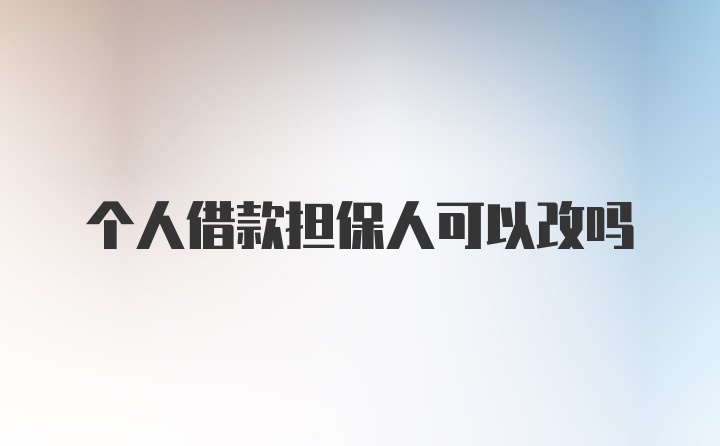 个人借款担保人可以改吗