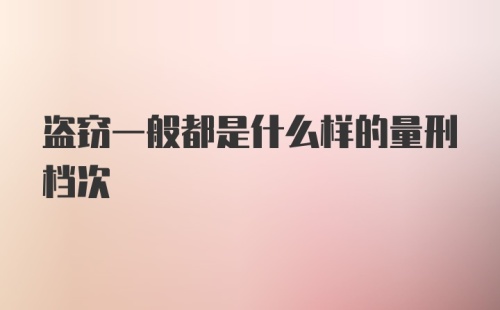 盗窃一般都是什么样的量刑档次