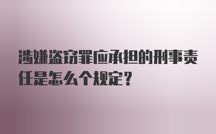 涉嫌盗窃罪应承担的刑事责任是怎么个规定？