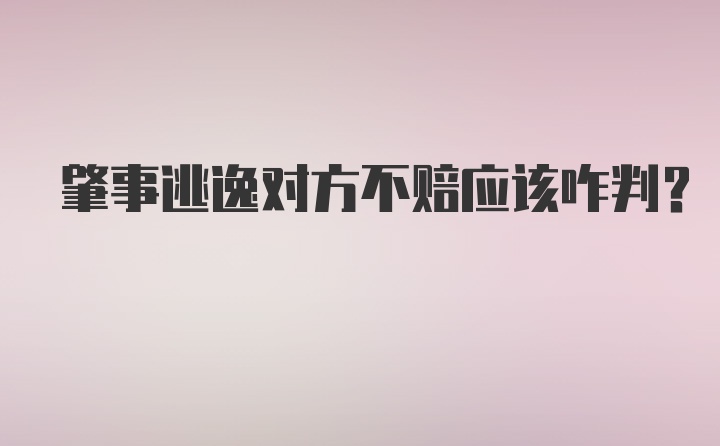 肇事逃逸对方不赔应该咋判？