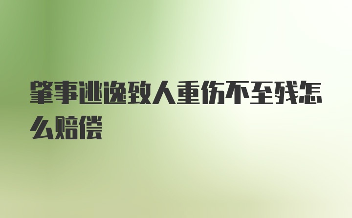 肇事逃逸致人重伤不至残怎么赔偿