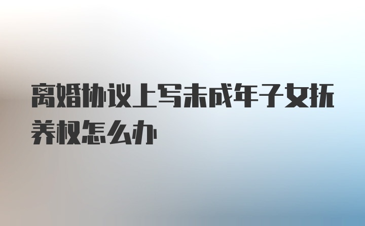 离婚协议上写未成年子女抚养权怎么办