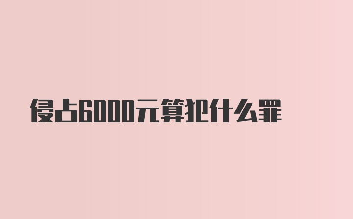 侵占6000元算犯什么罪