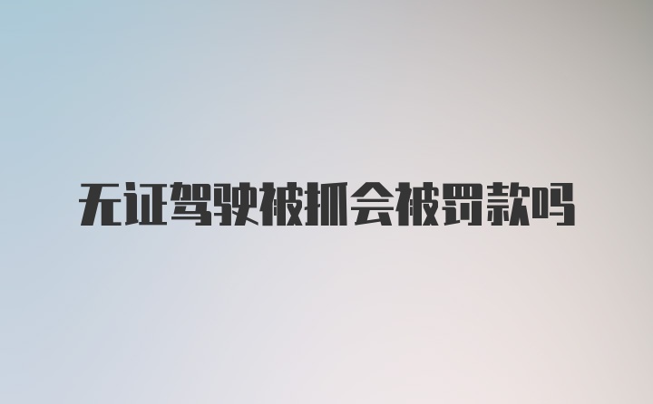 无证驾驶被抓会被罚款吗