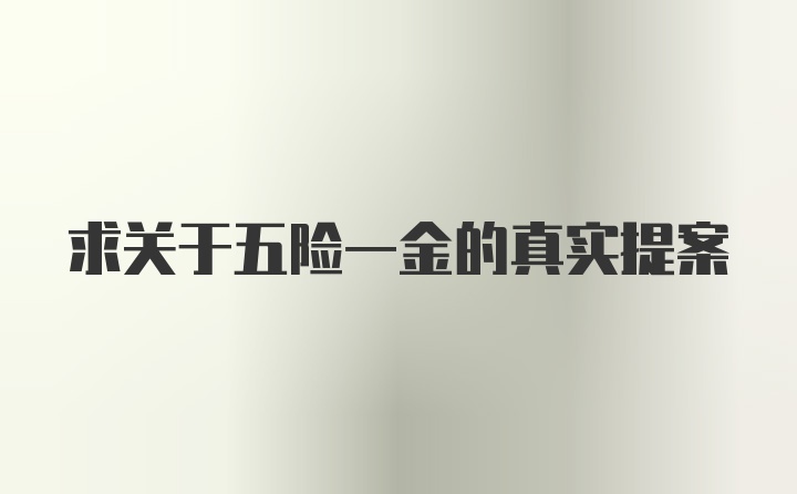 求关于五险一金的真实提案