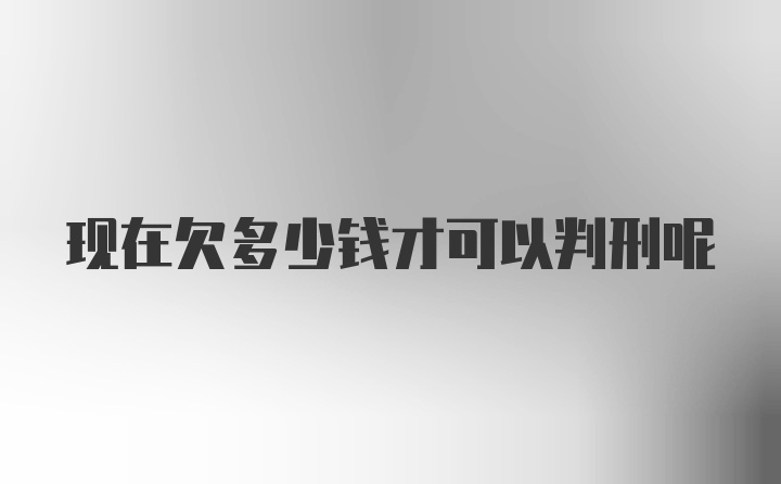 现在欠多少钱才可以判刑呢