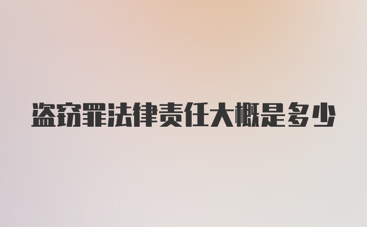 盗窃罪法律责任大概是多少