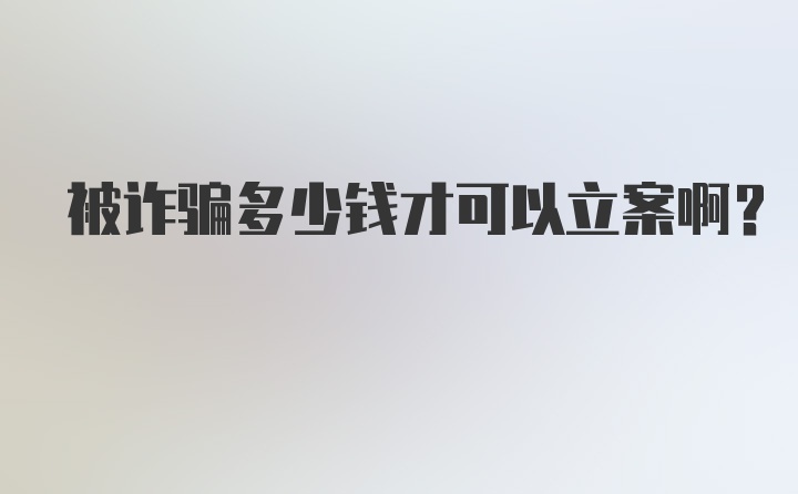 被诈骗多少钱才可以立案啊？