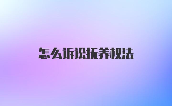 怎么诉讼抚养权法