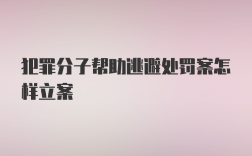 犯罪分子帮助逃避处罚案怎样立案