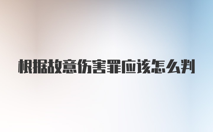 根据故意伤害罪应该怎么判