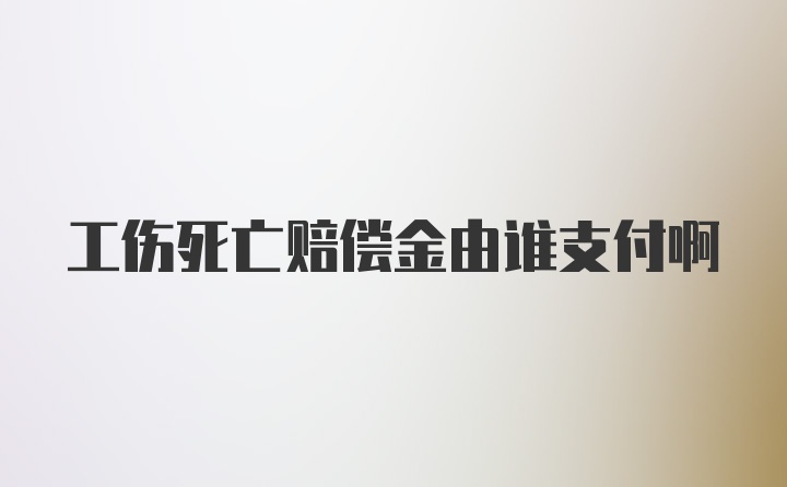 工伤死亡赔偿金由谁支付啊