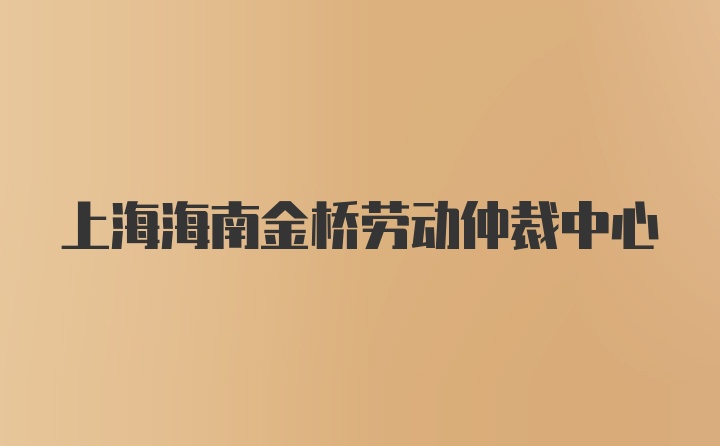上海海南金桥劳动仲裁中心